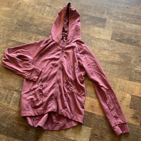 Fabletics dark rouge full zip Sammy Hooded Jacket | size large - Picture 5 of 8